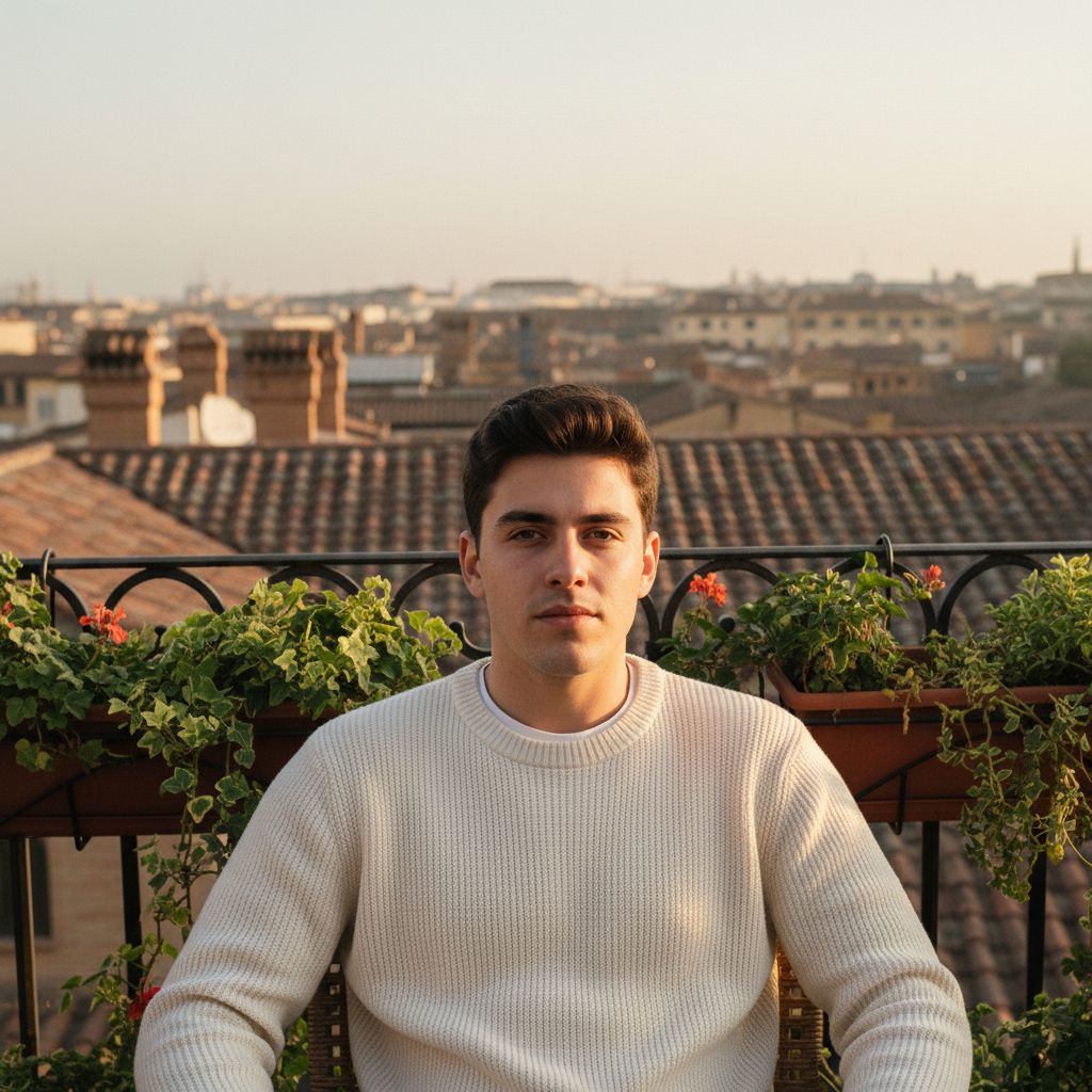 Balcony Morning AI photo style example 6