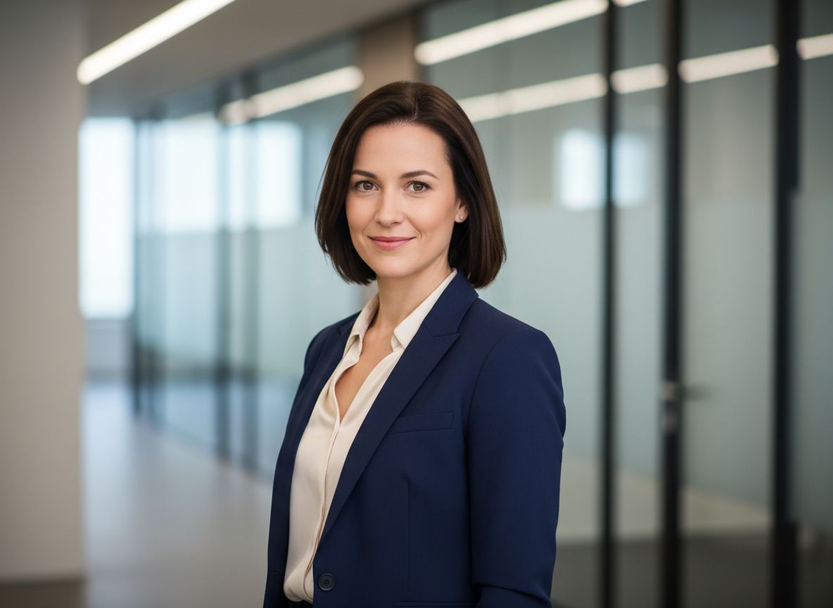 Professional woman in an AI-generated office profile photo