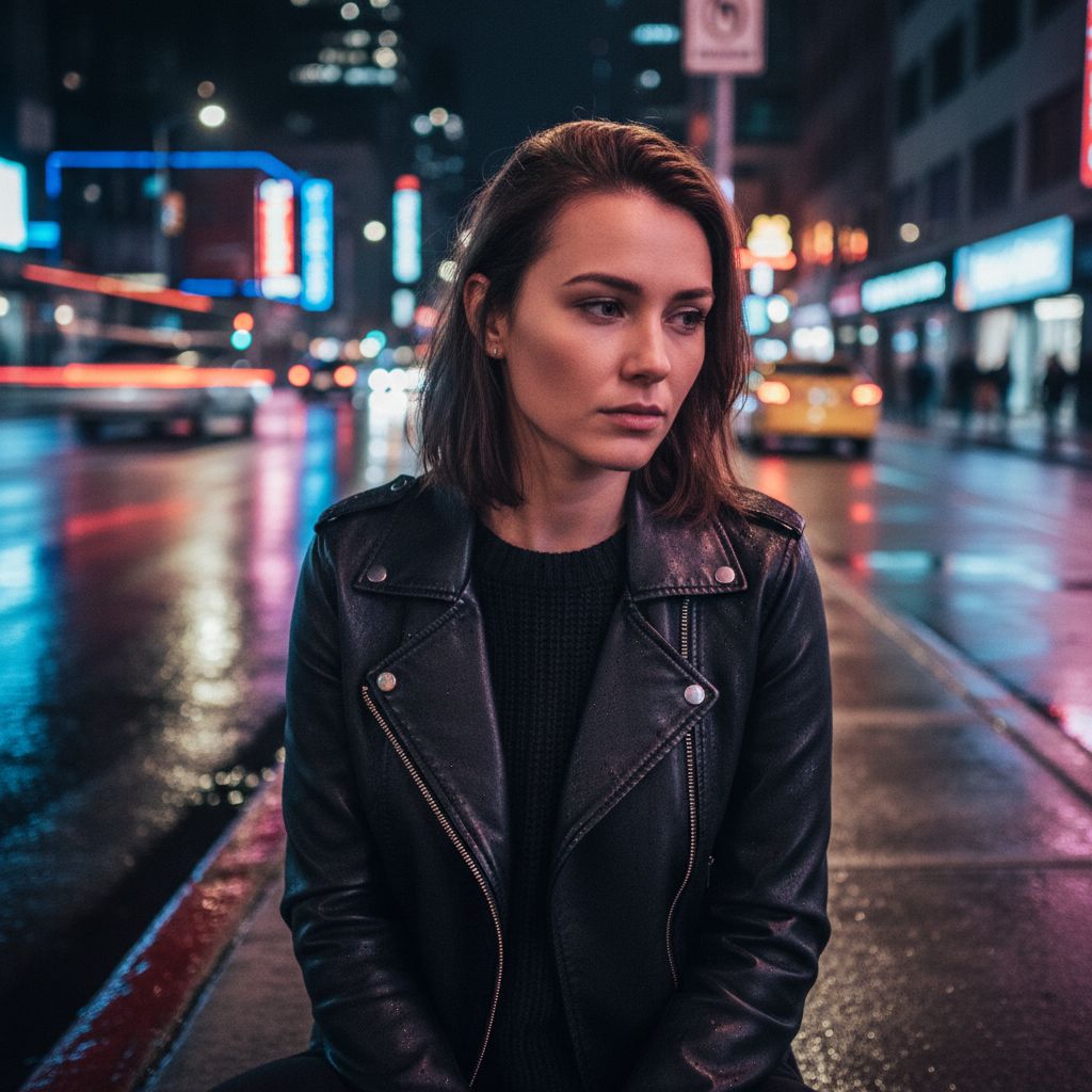 Street Night AI photo style example 3