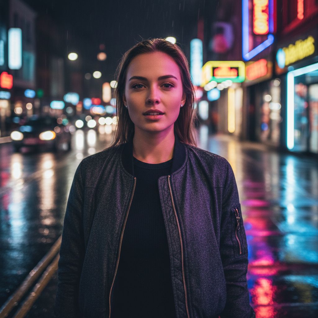 Street Night AI photo style example 5