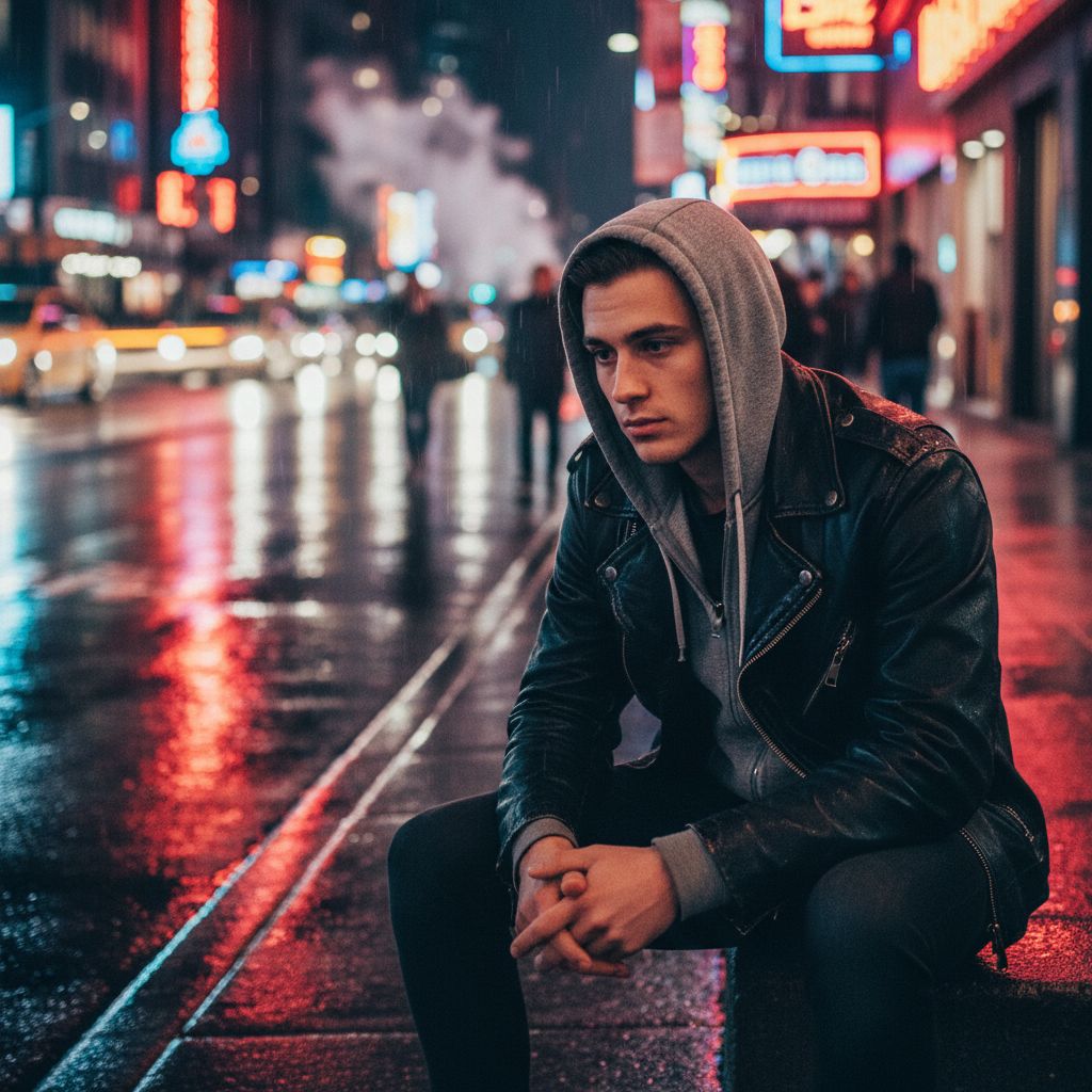 Street Night AI photo style example 4